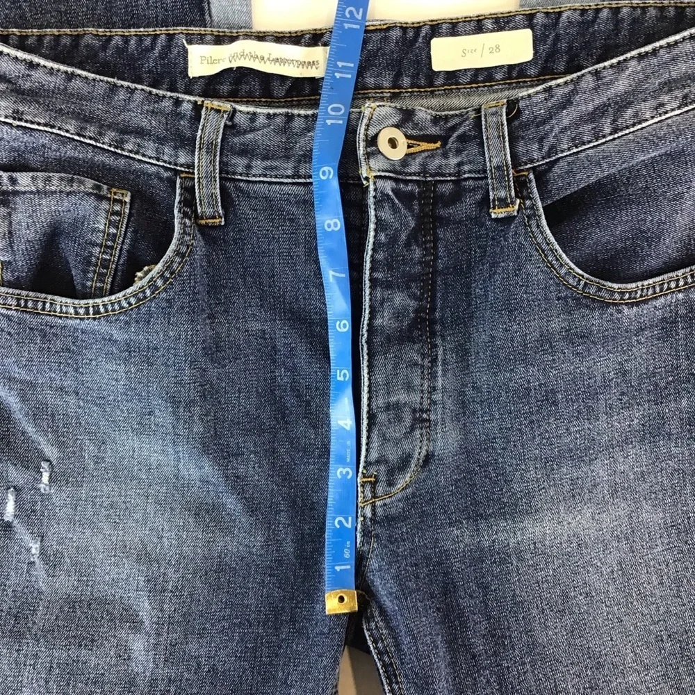 Anthropologie Pilcro and the Letterpress High Rise Two Tone Flare Crop Jeans 28